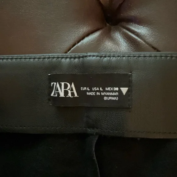 (Lori) Zara Black Faux Leather-Style Trousers - Picture 7 of 10